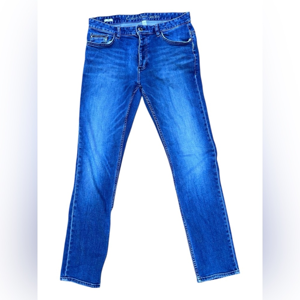 Calvin Klein Blue Denim Jeans Men’s 33”x32” Skinny Flex